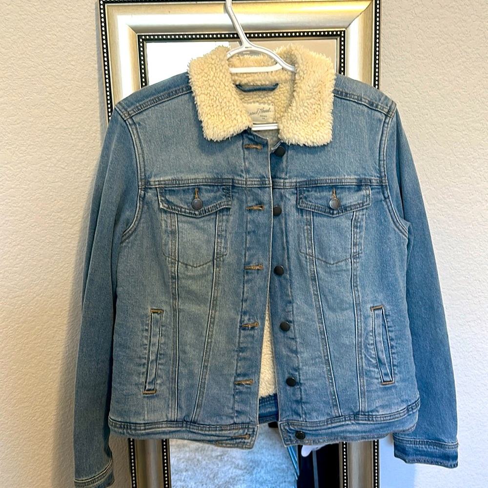 Universal Thread Denim Jacket with faux sheep lining